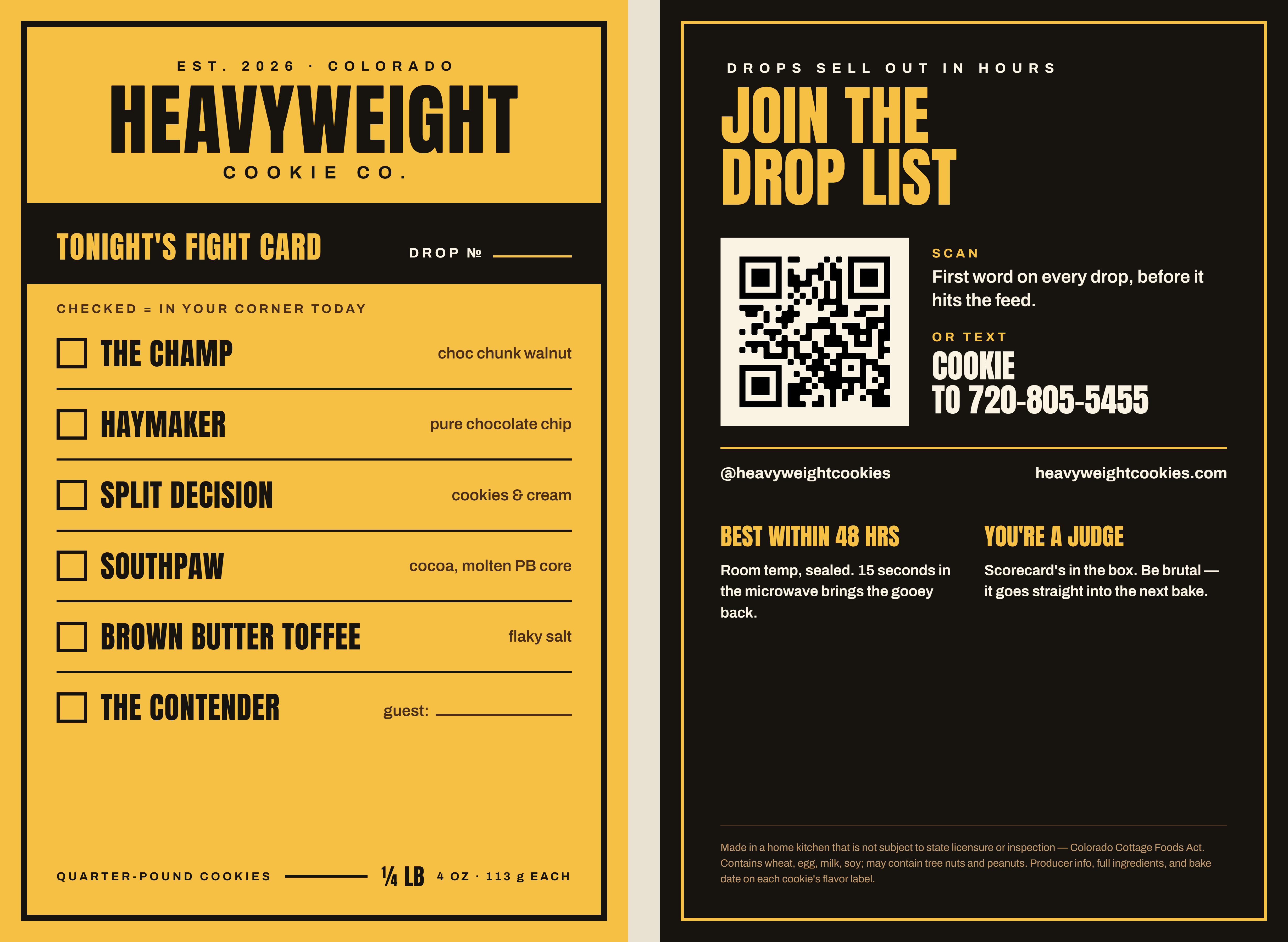 Heavyweight's actual insert card design