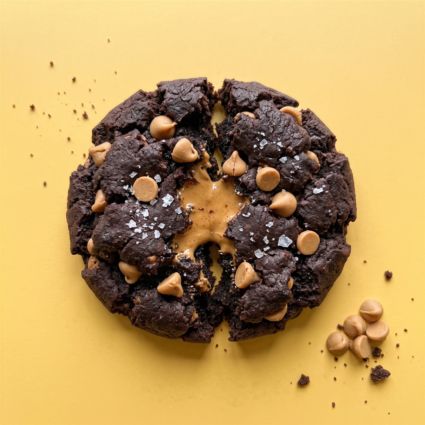 Southpaw — dark cocoa cookie with molten peanut butter center