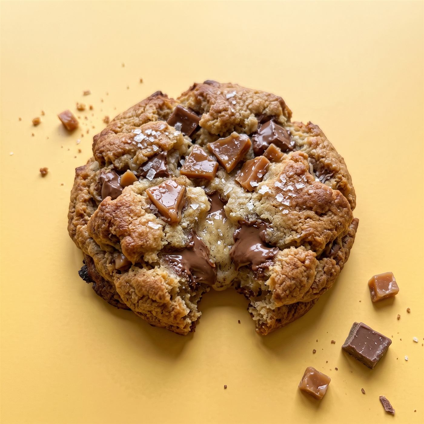 Brown Butter Toffee cookie with flaky salt